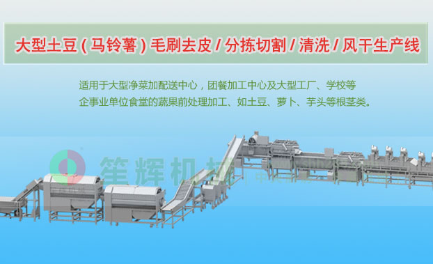 获嘉连续式土豆去皮清洗切割风干生产线